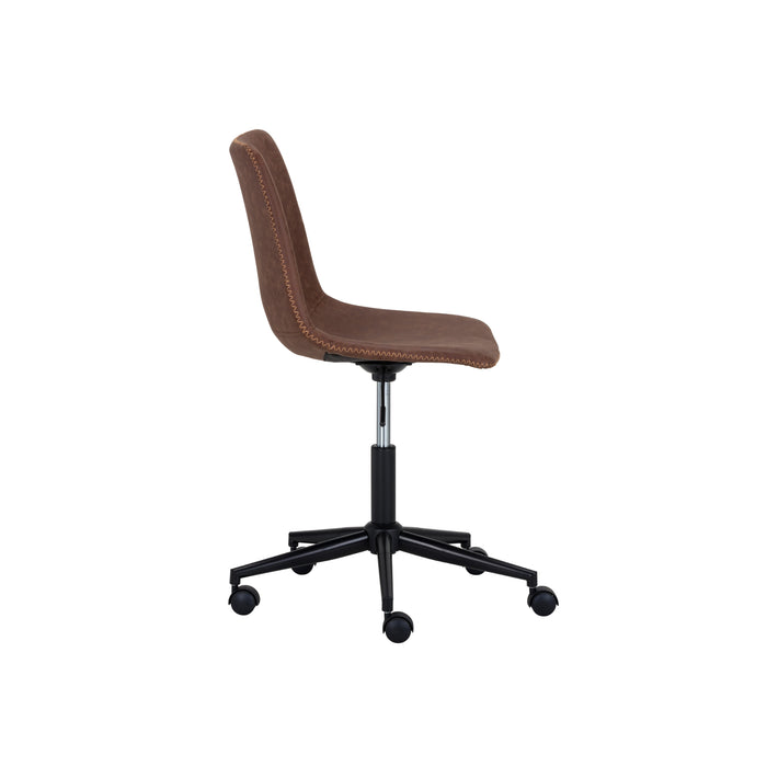 Sunpan Cal Faux Leather Swivel Office Chair