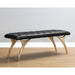 Sunpan Taylen Black Tufted Leather Gold Base Bench 