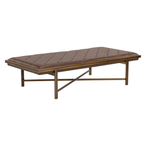 Sunpan Kayla Vintage Cognac Faux Leather Bench