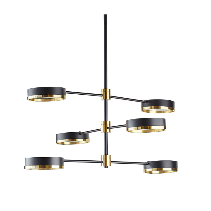 Sunpan Oralee 43" Wide 6-Light Black Brass Chandelier