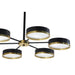 Sunpan Oswin 37" Wide 6-Light Black Glass LED Geometric Round Chandelier