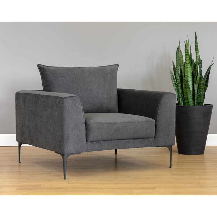 Sunpan Virgo  Polo Club Kohl Grey Modern Armchair