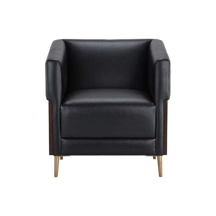 Sunpan Shylo Black Faux Leather Lounge Chair 