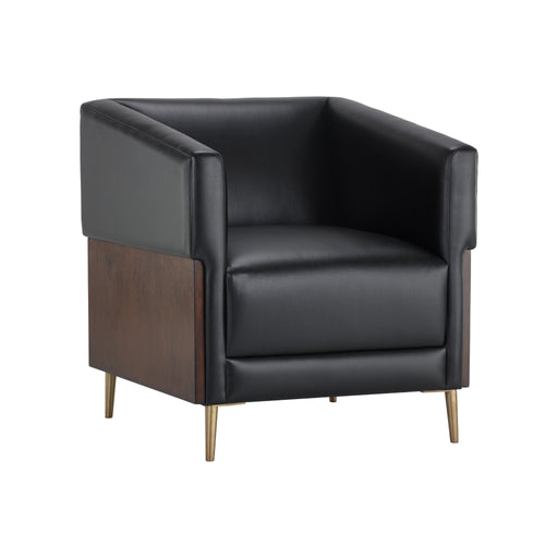 Sunpan Shylo Black Faux Leather Lounge Chair 