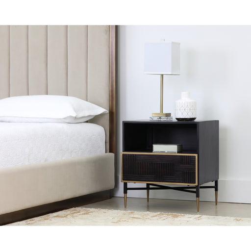 Sunpan Markwood Black Solid Mango Wood Nightstand