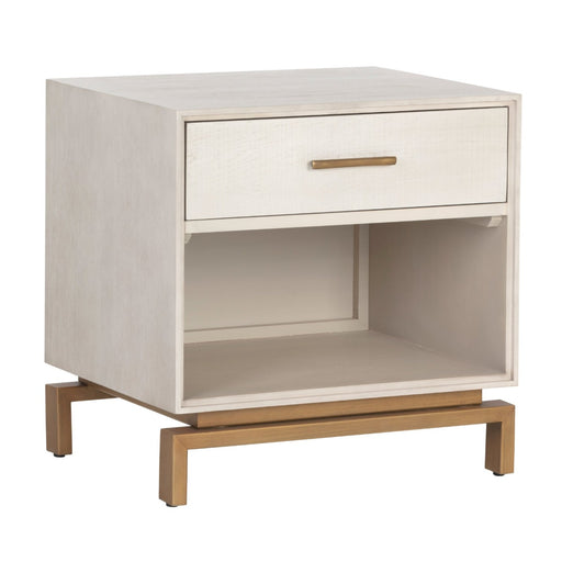 Sunpan Valencia Rectangular White Oak Wood Nightstand 