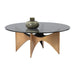 Sunpan London Round Smoked Black Tempered Glass Coffee Table 