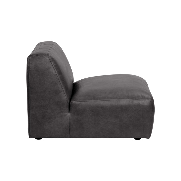 Sunpan Watson Buffalo Leather Mid Century Modern Modular - Armless Chair