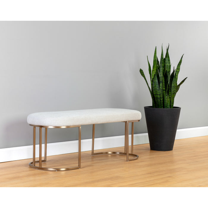 Sunpan Rayla Belfast Oatmeal Polyester Fabric Bench 