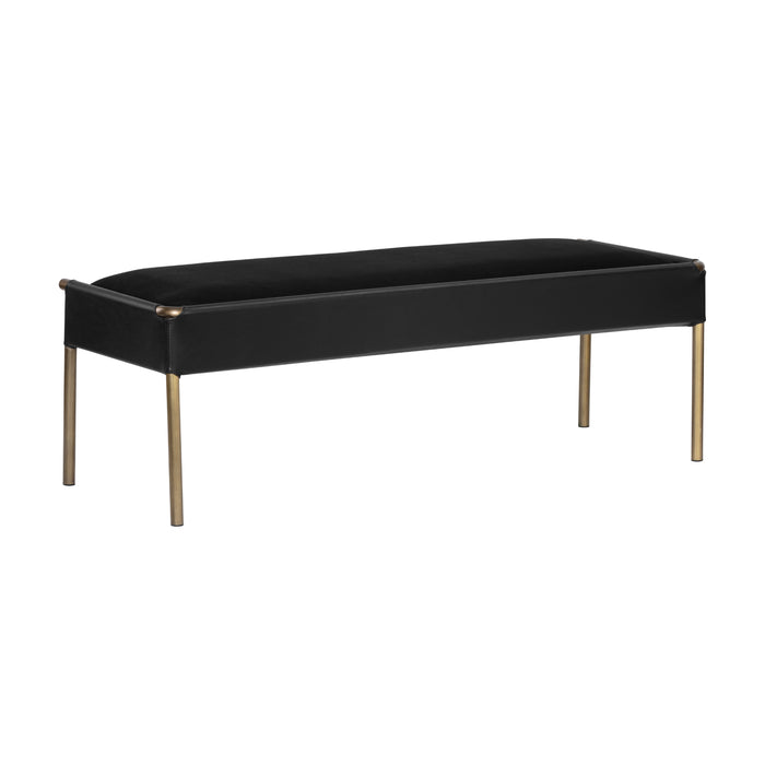 Sunpan Bellevue Antique Brass Gold Steel Base Bench