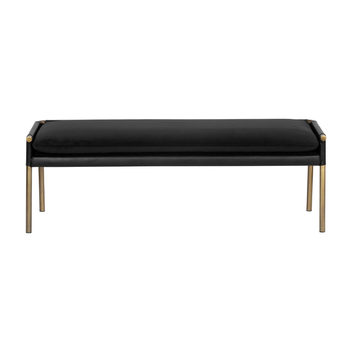 Sunpan Bellevue Antique Brass Gold Steel Base Bench