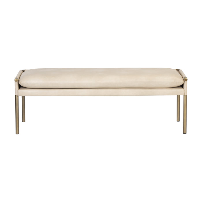 Sunpan Bellevue Antique Brass Gold Steel Base Bench