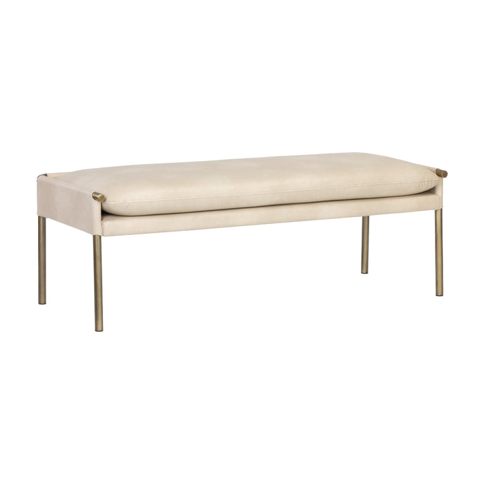 Sunpan Bellevue Antique Brass Gold Steel Base Bench