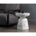 Sunpan Lucida Round Marble Look Concrete End Table