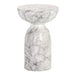 Sunpan Goya Round Marble Look Concrete End Table