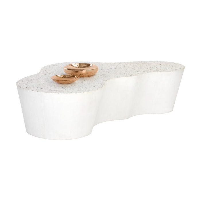 Sunpan Ava White Marble Look Concrete Coffee Table