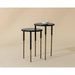 Sunpan Kyrie Round Black Marble Nesting End Tables 