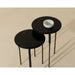 Sunpan Kyrie Round Black Marble Nesting End Tables 