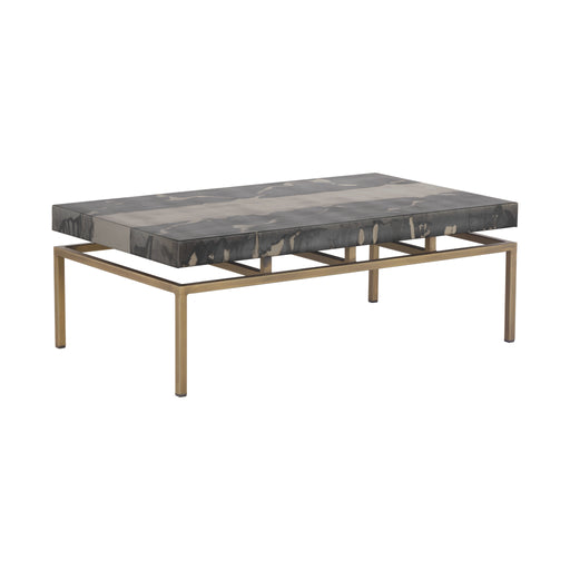 Sunpan Toreno Handcrafted Rectangular Antique Brass Coffee Table