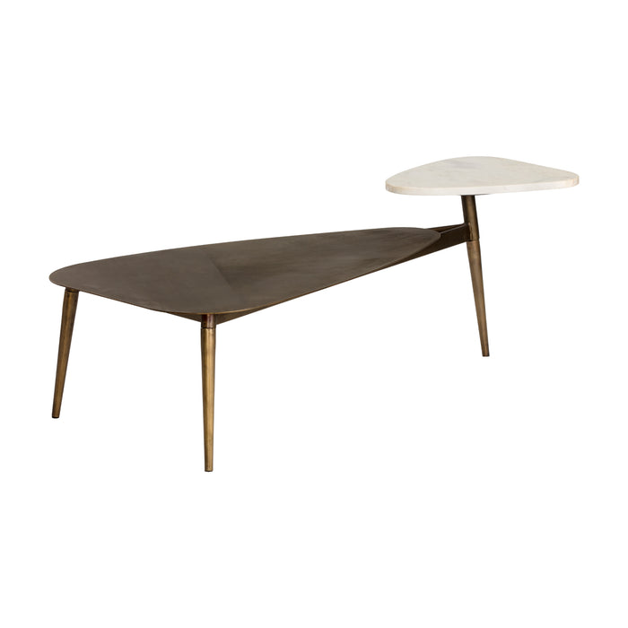 Sunpan Tuner Antique Brass Modern Coffee Table