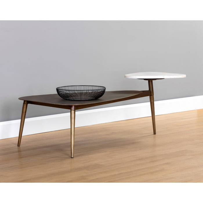 Sunpan Tuner Antique Brass Modern Coffee Table