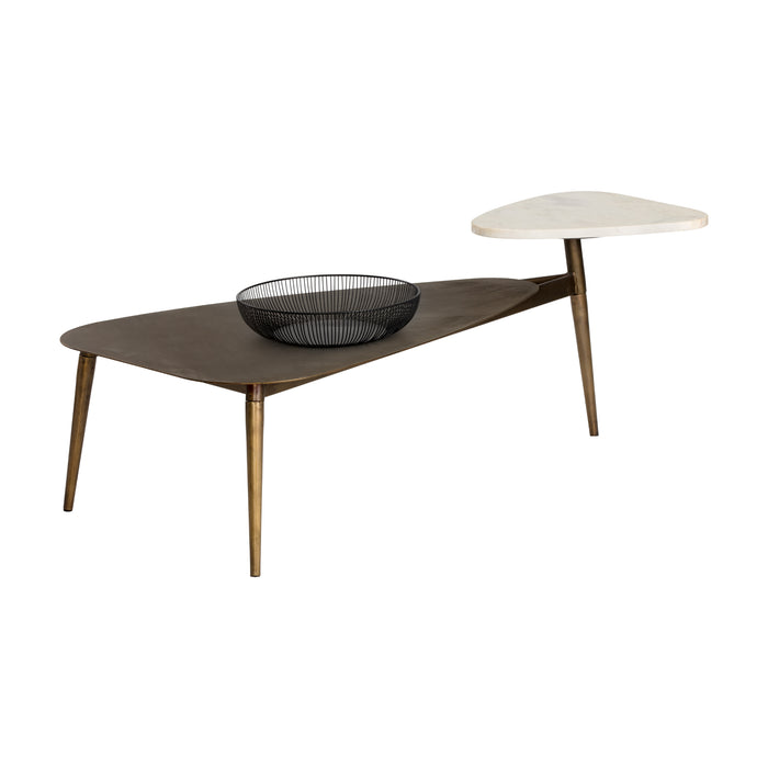 Sunpan Tuner Antique Brass Modern Coffee Table