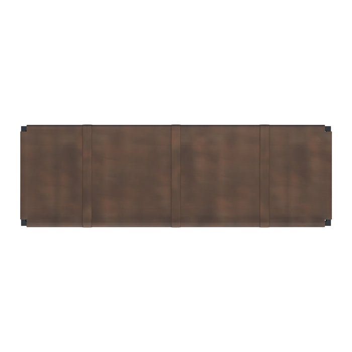 Sunpan Elon Brown Buffalo Leather Bench