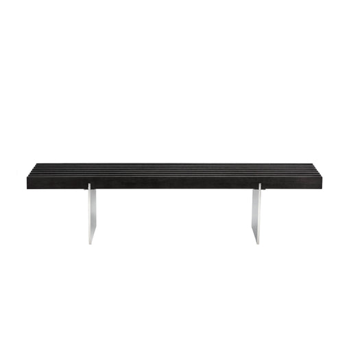 Sunpan Atticus Wood Top Stainless Steel Base Bench 