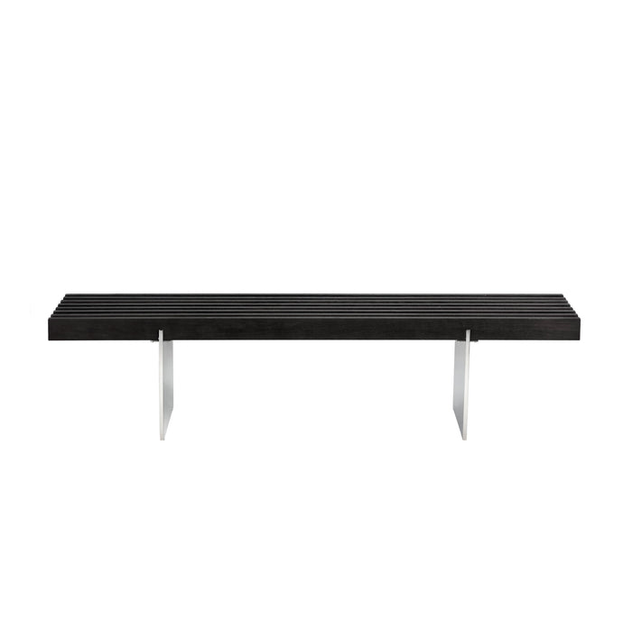 Sunpan Atticus Wood Top Stainless Steel Base Bench 