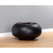 Sunpan Zenzi Round Black Faux Leather Storage Coffee Table