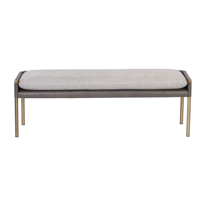 Sunpan Bellevue Antique Brass Gold Steel Base Bench