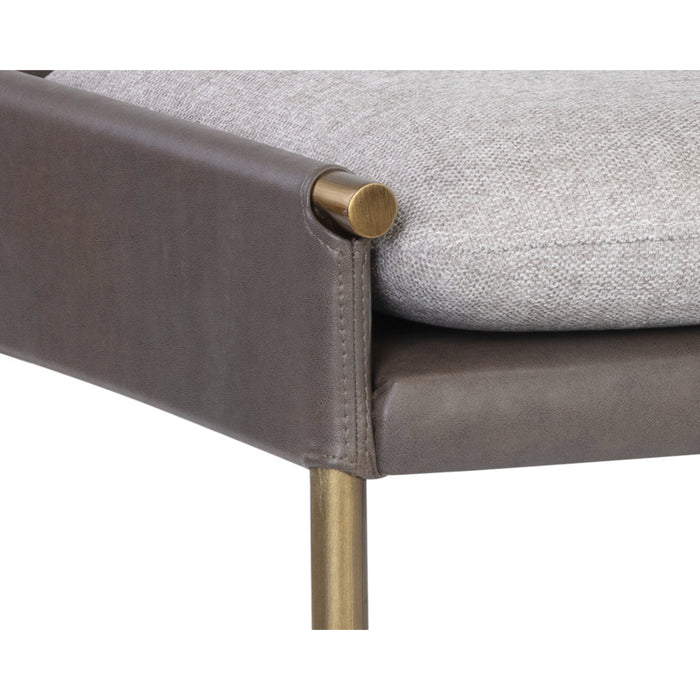 Sunpan Bellevue Antique Brass Gold Steel Base Bench