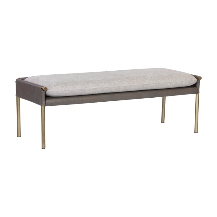 Sunpan Bellevue Antique Brass Gold Steel Base Bench