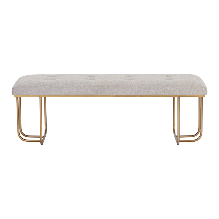 Sunpan Maverick Eclipse White Fabric Bench