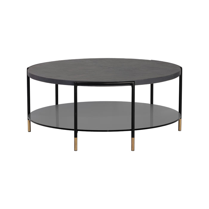 Sunpan Zuma Black Round Concrete Coffee Table