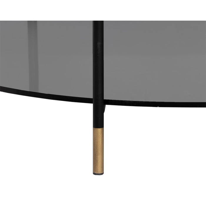 Sunpan Zuma Black Round Concrete Coffee Table