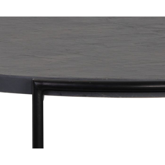 Sunpan Zuma Black Round Concrete Coffee Table