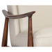 Sunpan Azella White Leather Mid Century Modern Lounge Chair 