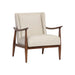 Sunpan Azella White Leather Mid Century Modern Lounge Chair 