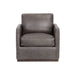 Sunpan Portman Leather And Fabric Swivel Lounge Chair