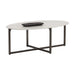 Sunpan Kiara White Marble Top Stone Modern Coffee Table