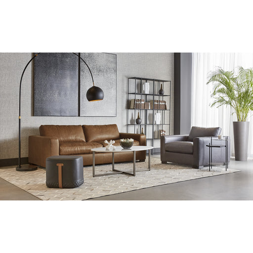 Sunpan Kiara White Marble Top Stone Modern Coffee Table