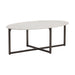 Sunpan Kiara White Marble Top Stone Modern Coffee Table