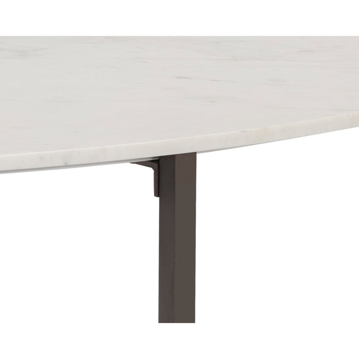 Sunpan Kiara White Marble Top Stone Modern Coffee Table