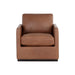 Sunpan Portman Leather And Fabric Swivel Lounge Chair