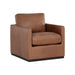 Sunpan Portman Leather And Fabric Swivel Lounge Chair