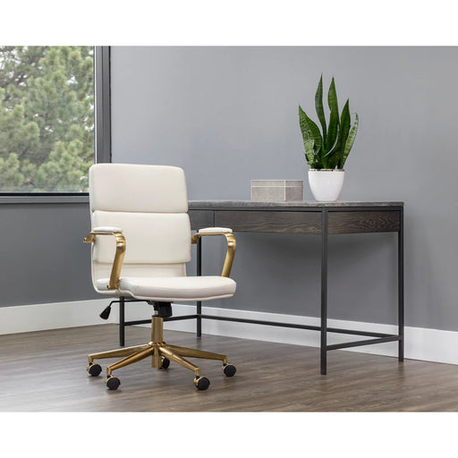 Sunpan Modern Black Stamos Desk and Chair Office Set