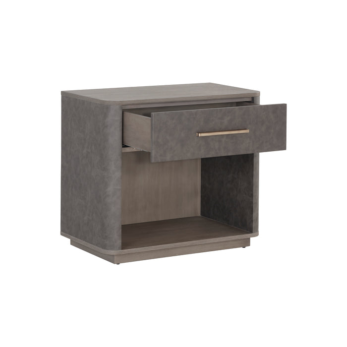 Sunpan Altman Rectangular Oak Wood Veneer Nightstand 