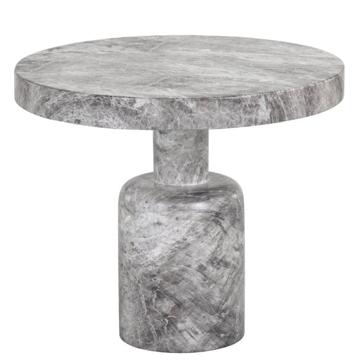 Sunpan Elmira Grey Faux Marble Finish Concrete Side Table 