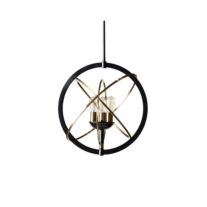 Sunpan Ikon 23" 3-Light Black Brass Pendant